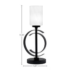 Accent Lamps One Light Accent Lamp in Matte Black with 4" White Marble Shade