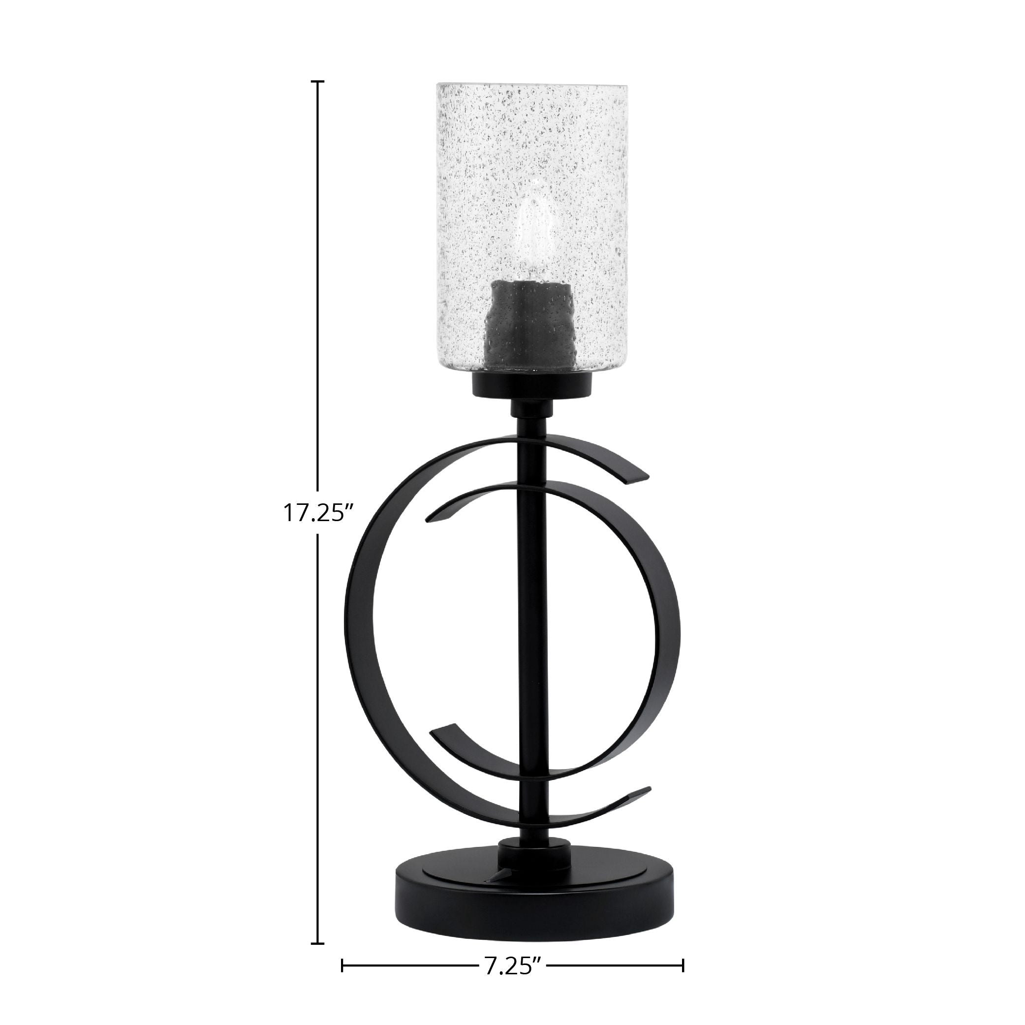 Accent Lamps One Light Accent Lamp in Matte Black with 4" Smoke Bubble Shade