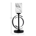 Accent Lamps One Light Accent Lamp in Matte Black with 4" Onyx Swirl Shade