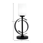 Accent Lamps One Light Accent Lamp in Matte Black with 4" White Muslin Shade