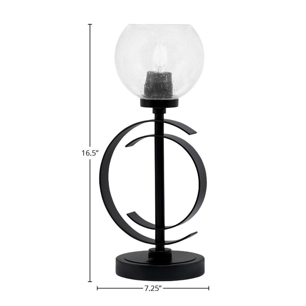 Accent Lamps One Light Accent Lamp in Matte Black with 5.75" Clear Bubble Shade
