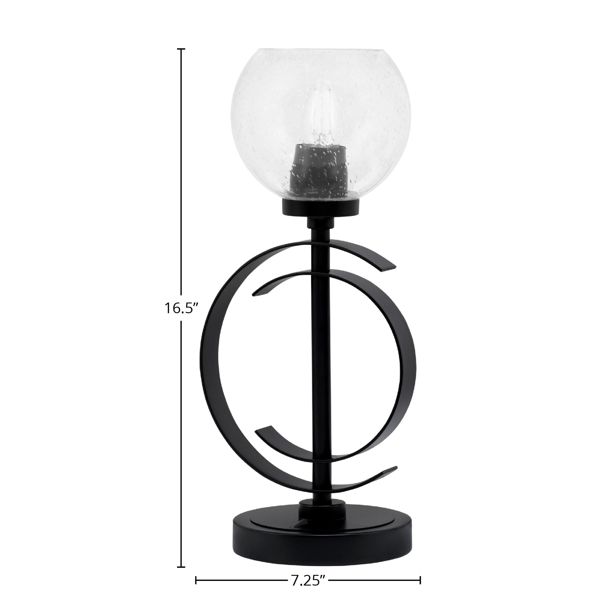 Accent Lamps One Light Accent Lamp in Matte Black with 5.75" Clear Bubble Shade