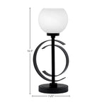 Accent Lamps One Light Accent Lamp in Matte Black with 5.75" White Marble Shade