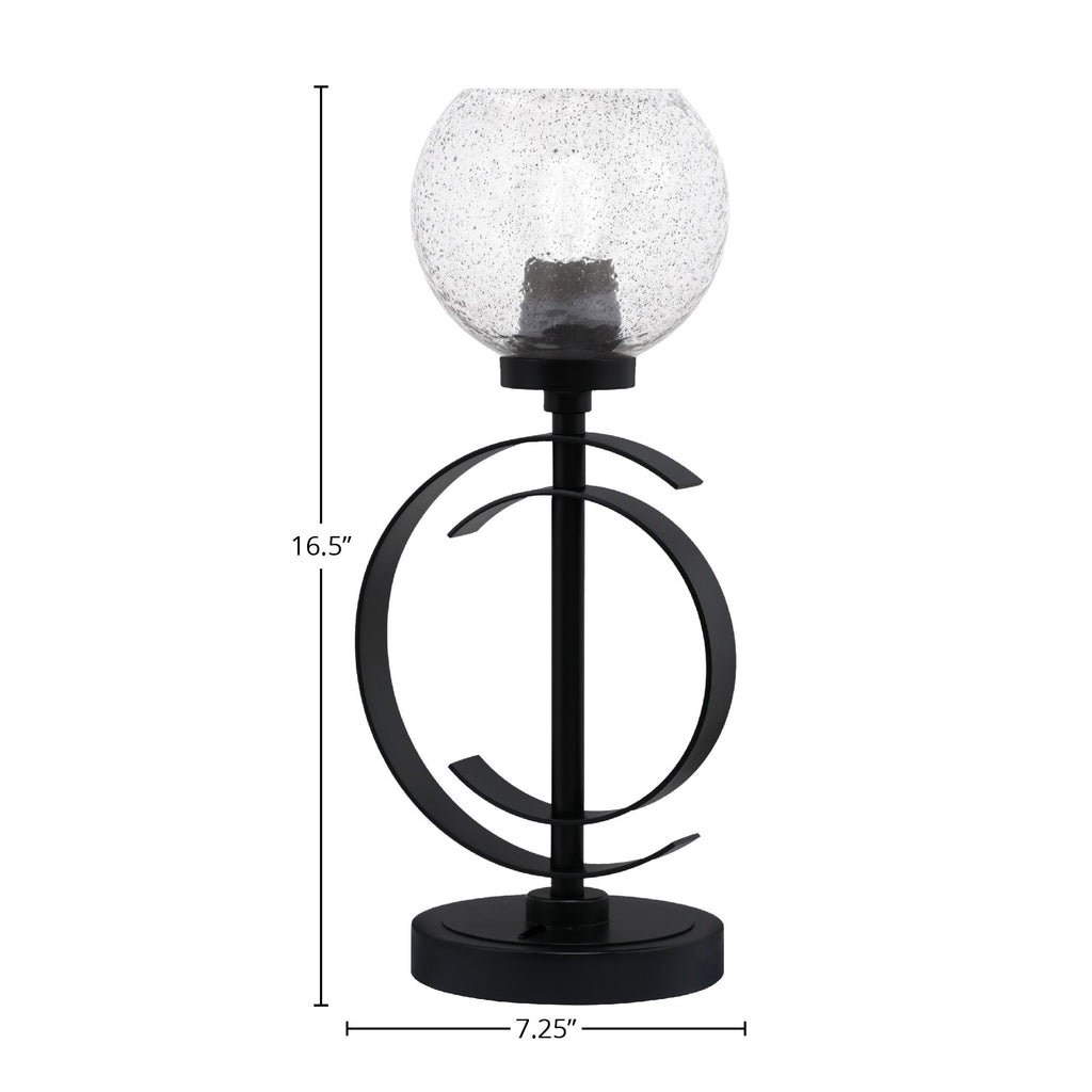 Accent Lamps One Light Accent Lamp in Matte Black with 5.75" Smoke Bubble Shade