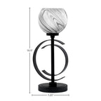 Accent Lamps One Light Accent Lamp in Matte Black with 5.75" Onyx Swirl Shade