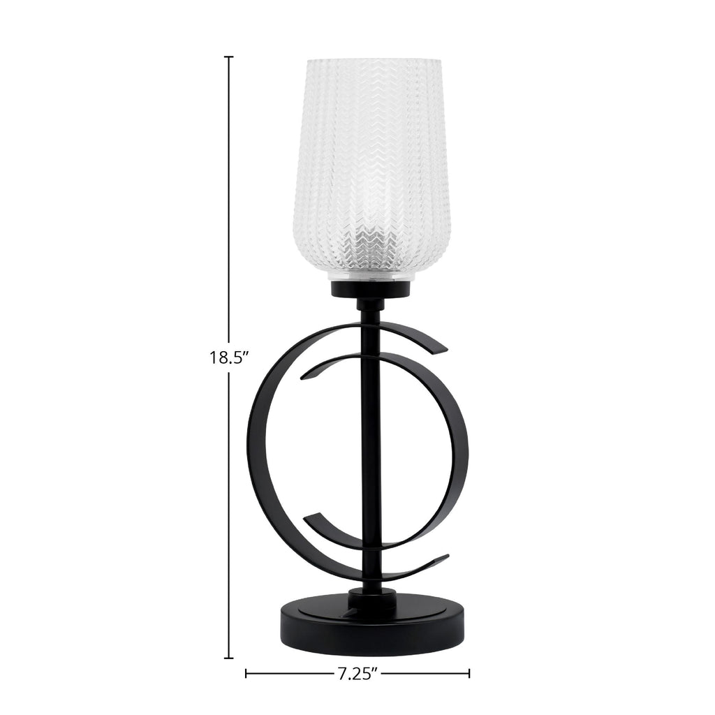 Accent Lamps One Light Accent Lamp in Matte Black with 5" Clear Textured Shade