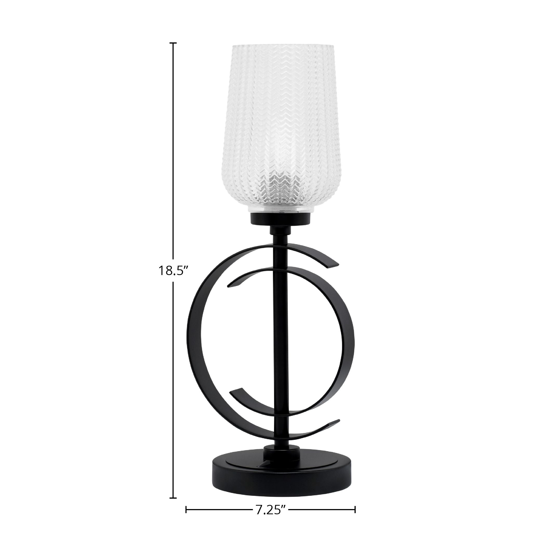 Accent Lamps One Light Accent Lamp in Matte Black with 5" Clear Textured Shade