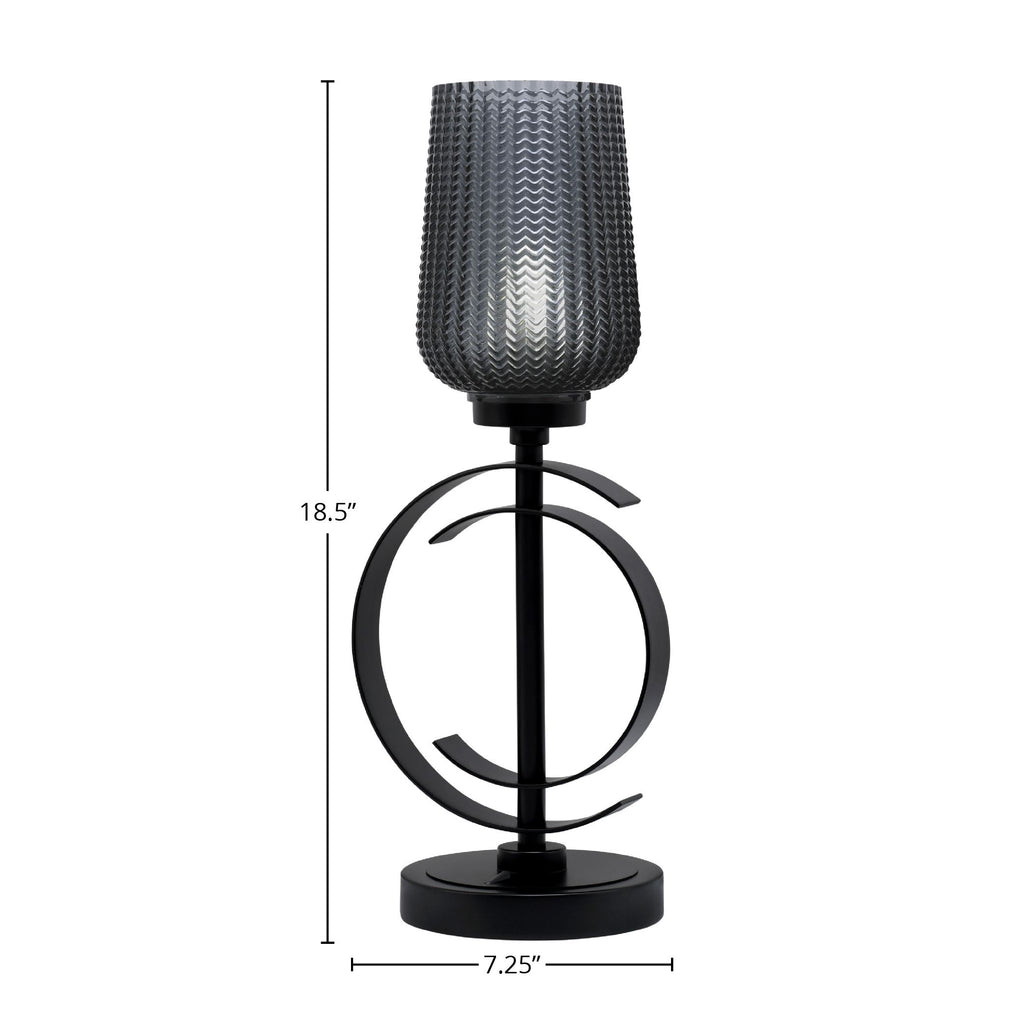 Accent Lamps One Light Accent Lamp in Matte Black with 5" Smoke Textured Shade