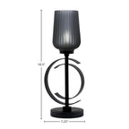 Accent Lamps One Light Accent Lamp in Matte Black with 5" Smoke Textured Shade