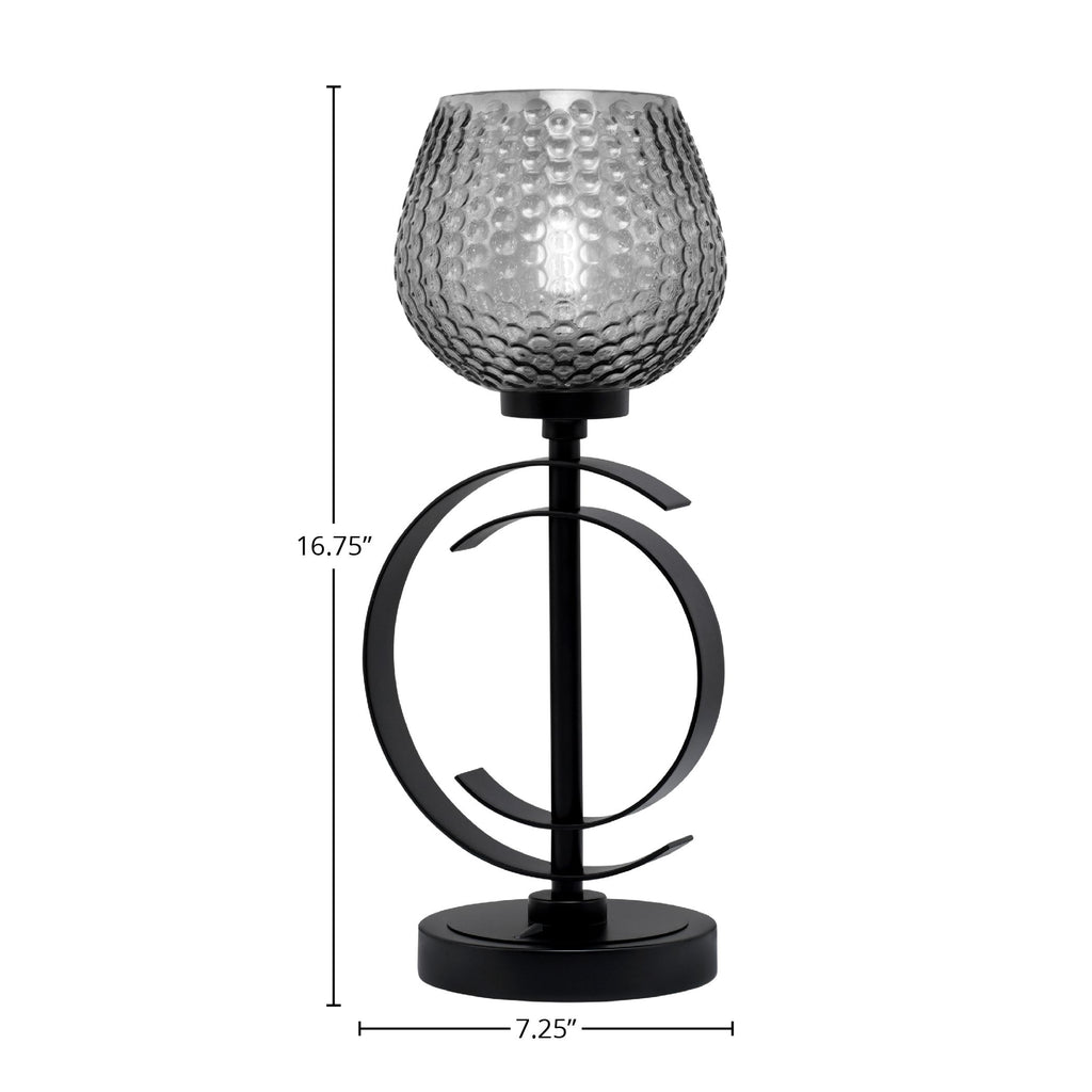 Accent Lamps One Light Accent Lamp in Matte Black with 6" Smoke Textured Shade