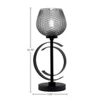 Accent Lamps One Light Accent Lamp in Matte Black with 6" Smoke Textured Shade