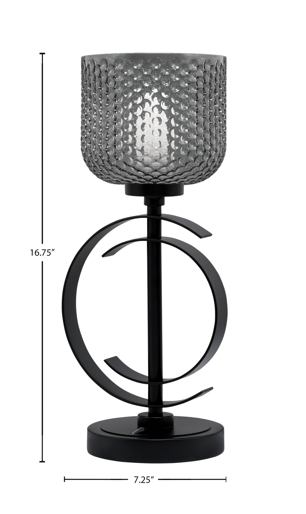 Accent Lamps One Light Accent Lamp in Matte Black with 6" Smoke Textured Shade