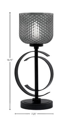 Accent Lamps One Light Accent Lamp in Matte Black with 6" Smoke Textured Shade