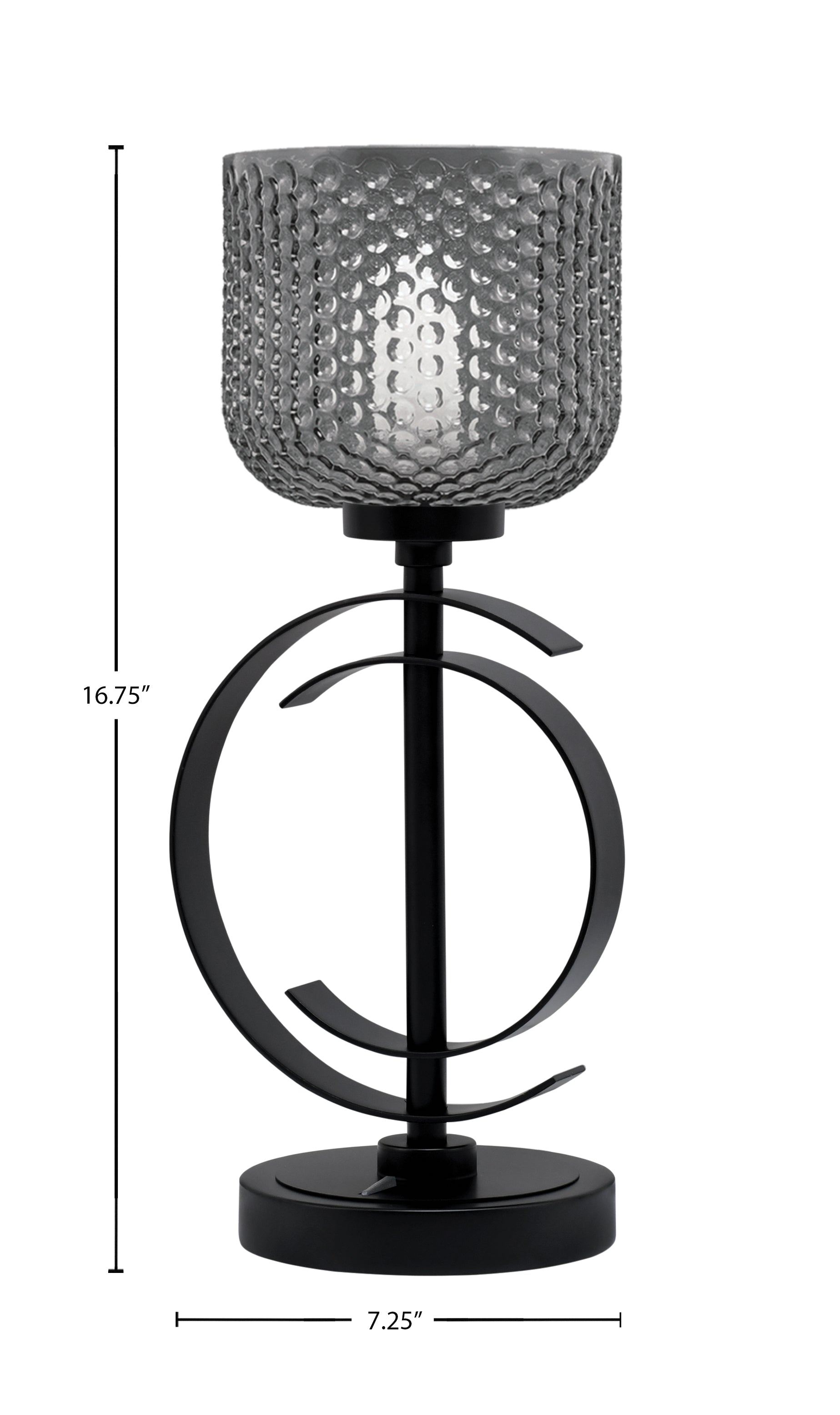Accent Lamps One Light Accent Lamp in Matte Black with 6" Smoke Textured Shade