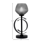 Accent Lamps One Light Accent Lamp in Matte Black with 5" Smoke Textured Shade
