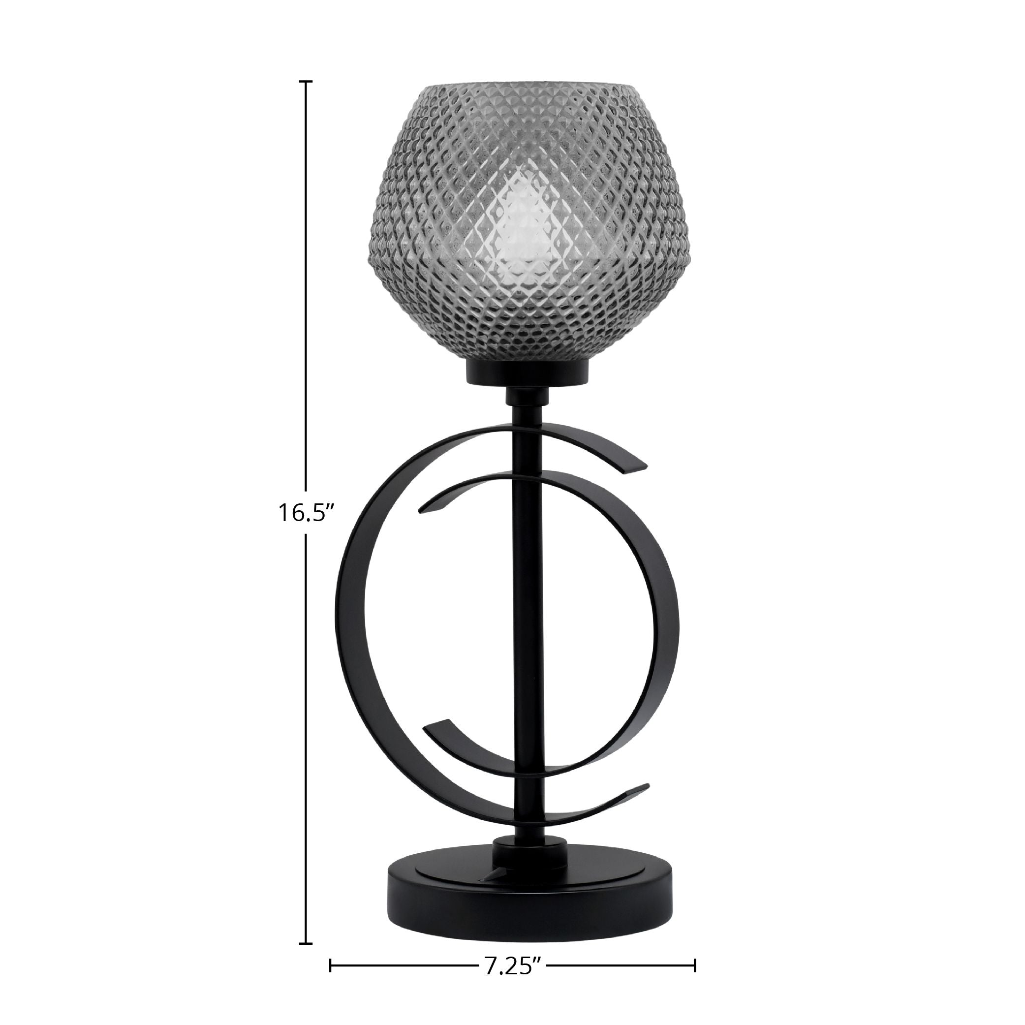 Accent Lamps One Light Accent Lamp in Matte Black with 5" Smoke Textured Shade