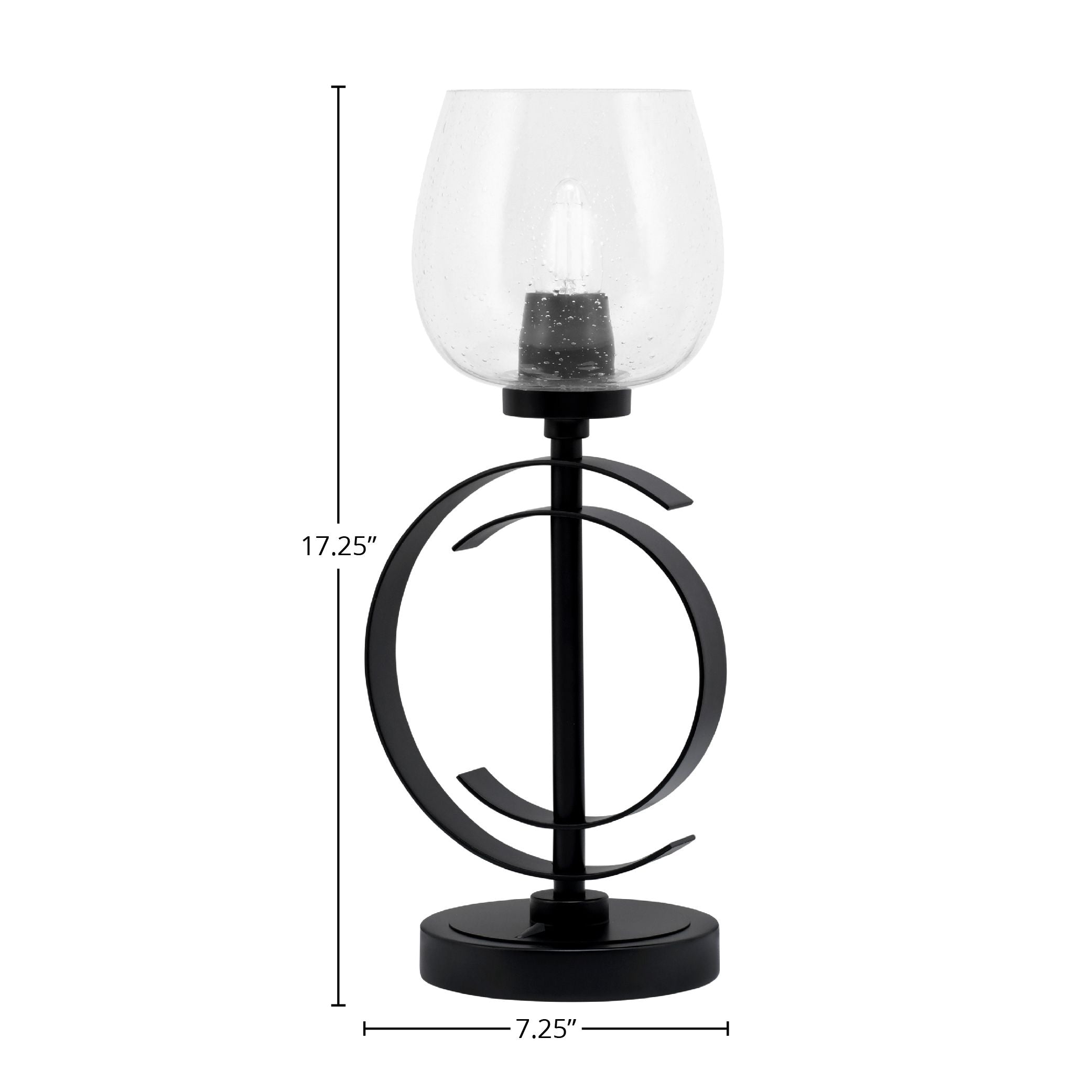 Accent Lamps One Light Accent Lamp in Matte Black with 6" Clear Bubble Shade