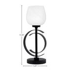 Accent Lamps One Light Accent Lamp in Matte Black with 6" White Marble Shade