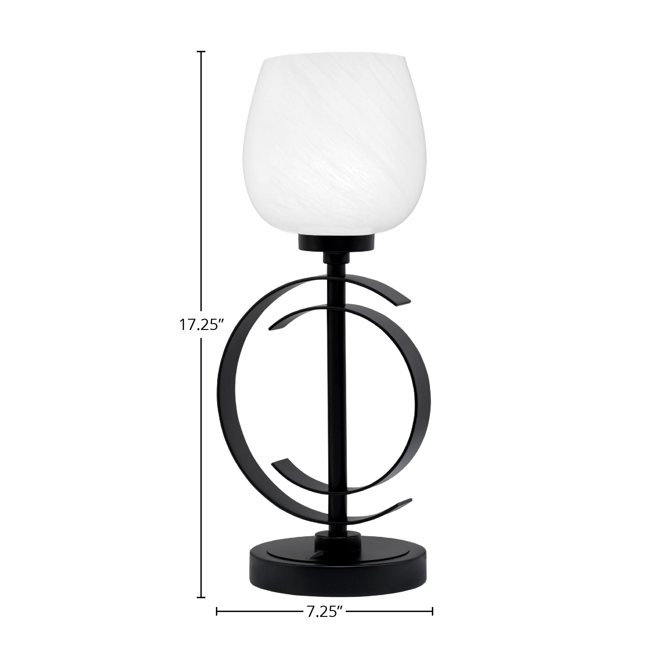 Accent Lamps One Light Accent Lamp in Matte Black with 6" White Marble Shade