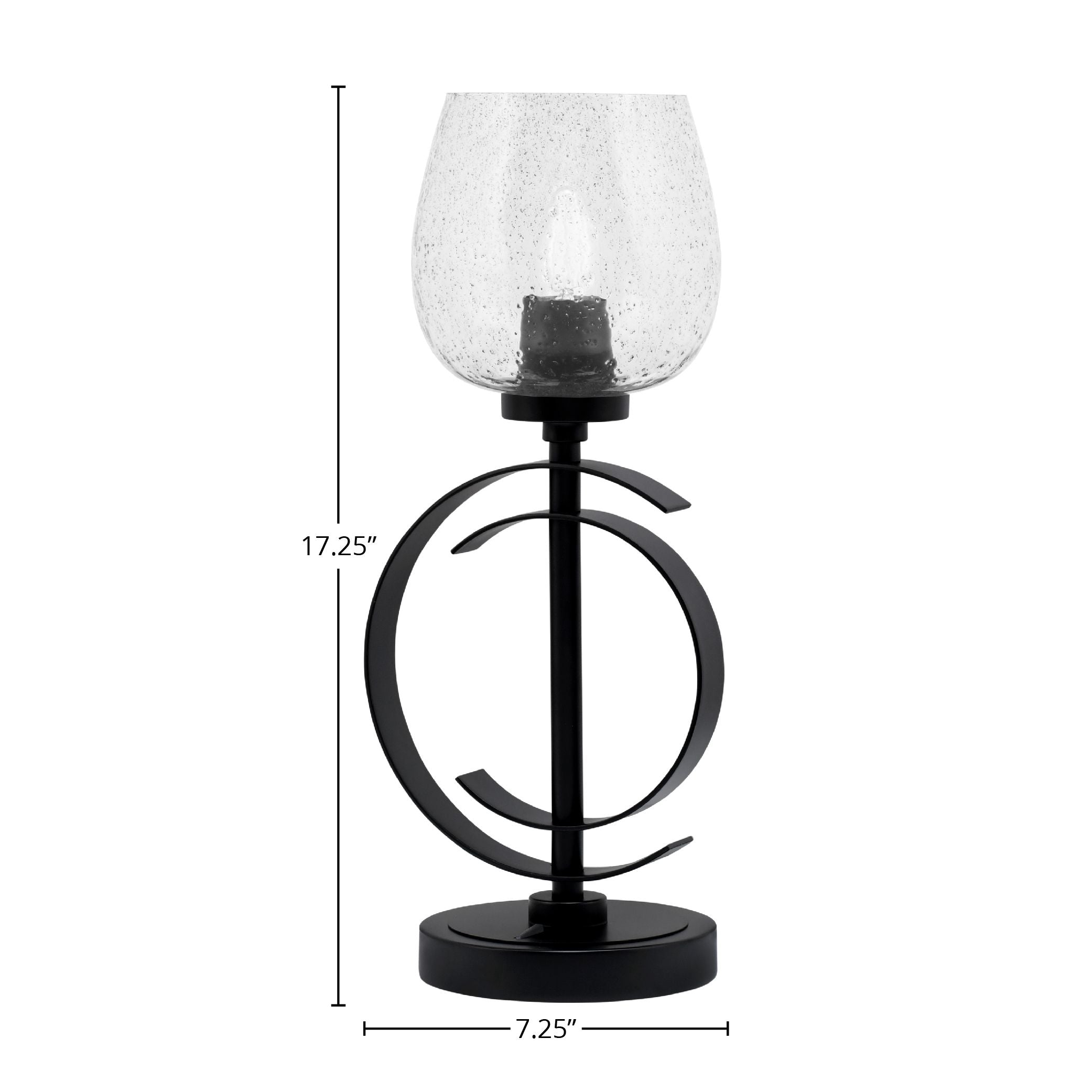 Accent Lamps One Light Accent Lamp in Matte Black with 6" Smoke Bubble Shade