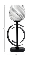 Accent Lamps One Light Accent Lamp in Matte Black with 6" Onyx Swirl Shade