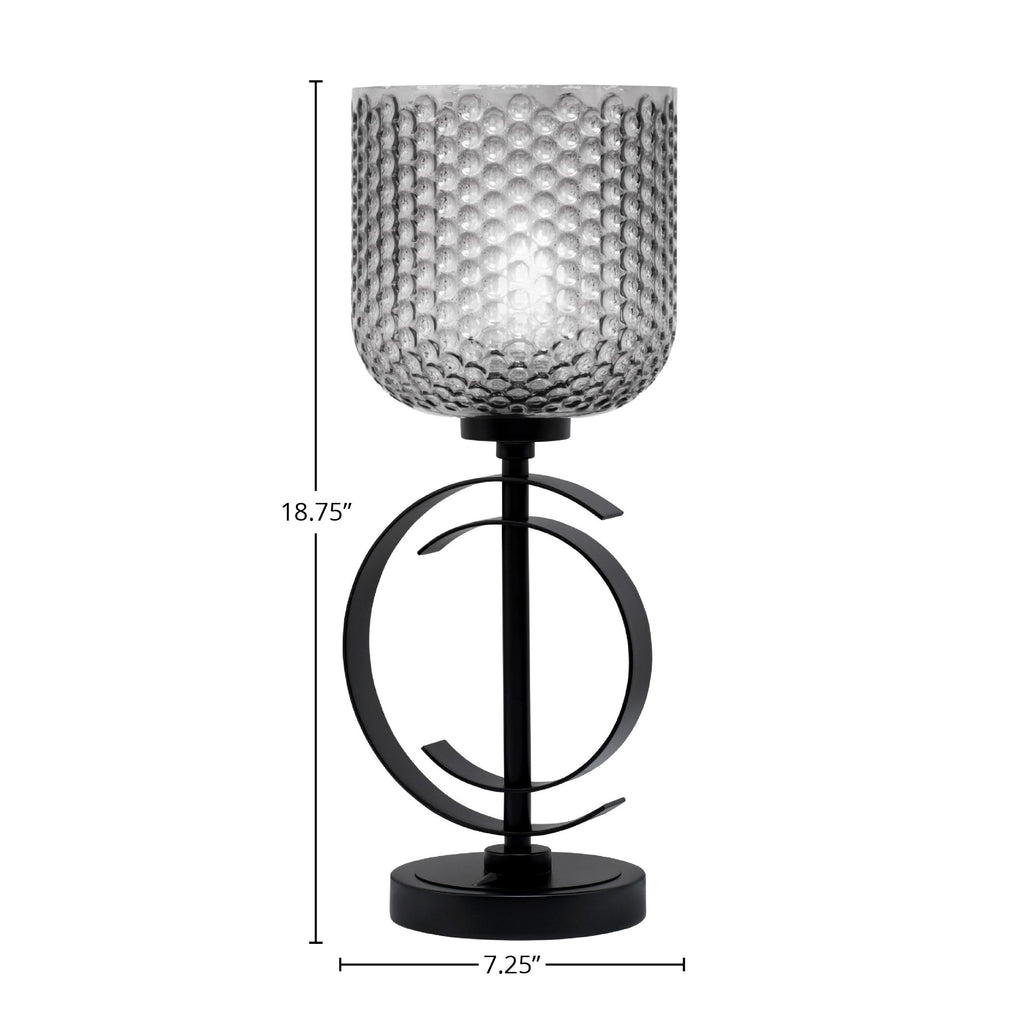 Accent Lamps One Light Accent Lamp in Matte Black with 7" Smoke Textured Shade