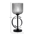 Accent Lamps One Light Accent Lamp in Matte Black with 7" Smoke Textured Shade