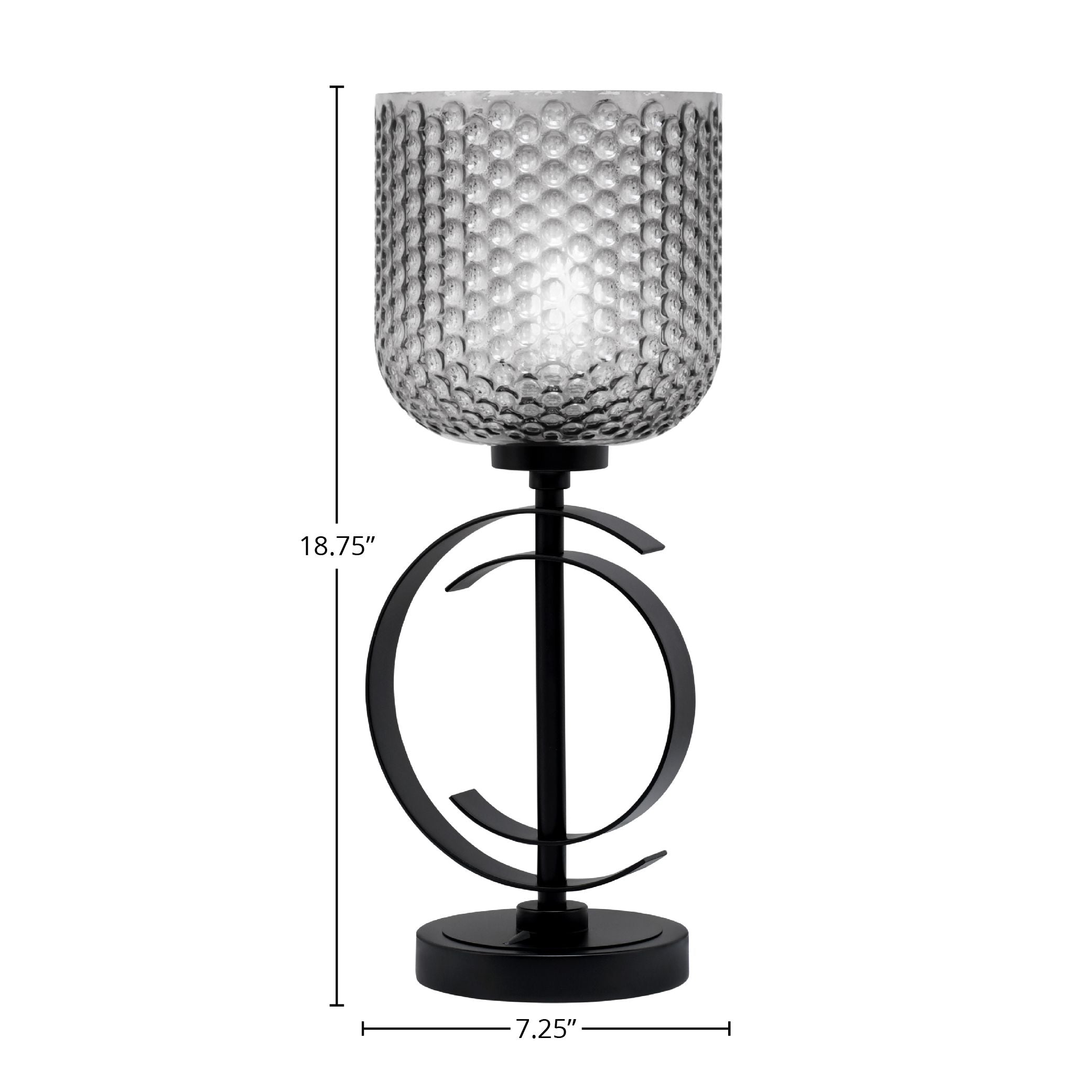 Accent Lamps One Light Accent Lamp in Matte Black with 7" Smoke Textured Shade