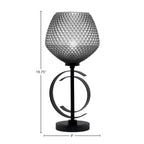 Accent Lamps One Light Accent Lamp in Matte Black with 9" Smoke Textured Shade
