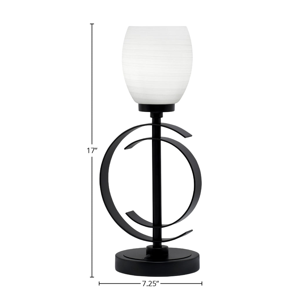 Accent Lamps One Light Accent Lamp in Matte Black with 5" White Linen Shade