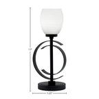 Accent Lamps One Light Accent Lamp in Matte Black with 5" White Linen Shade
