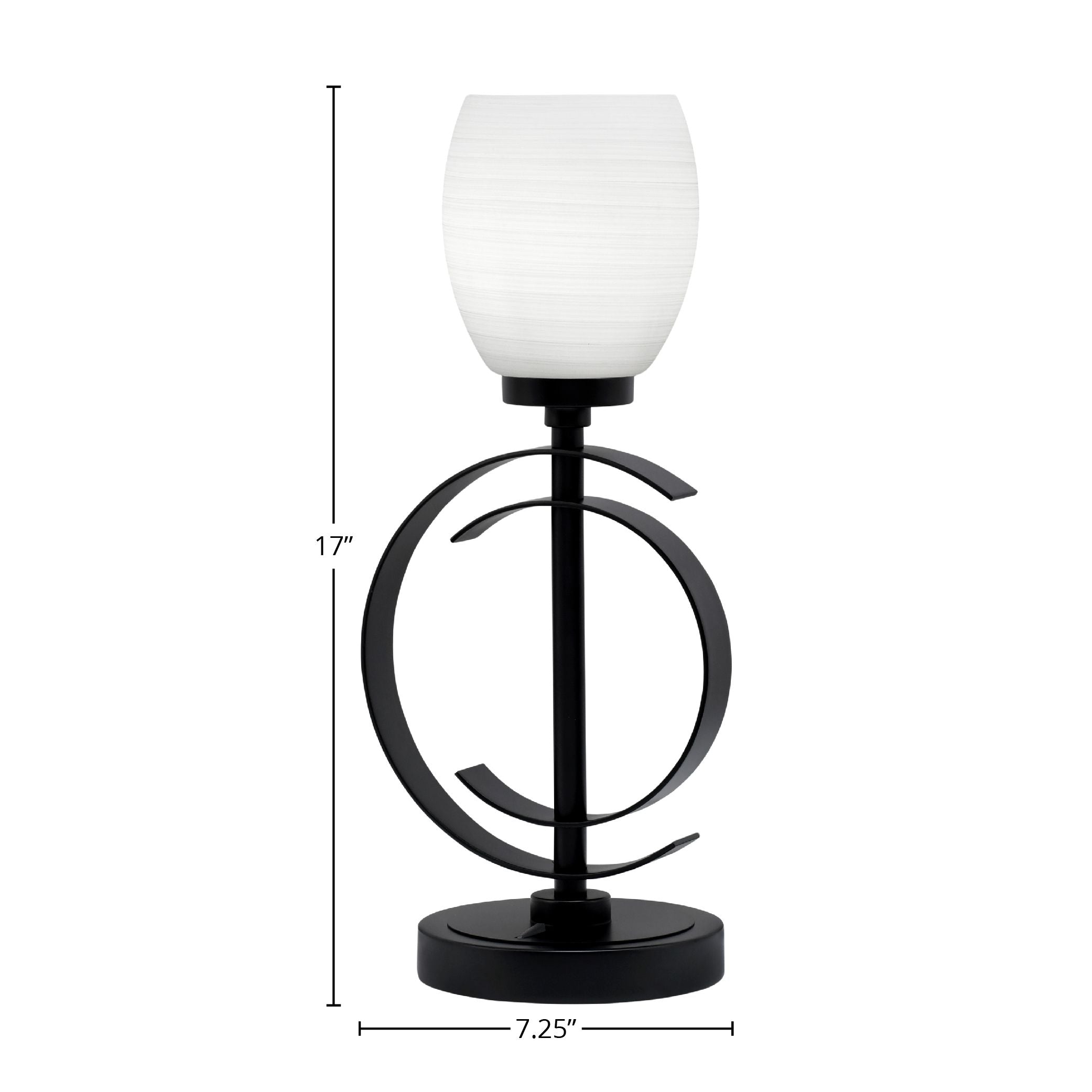 Accent Lamps One Light Accent Lamp in Matte Black with 5" White Linen Shade