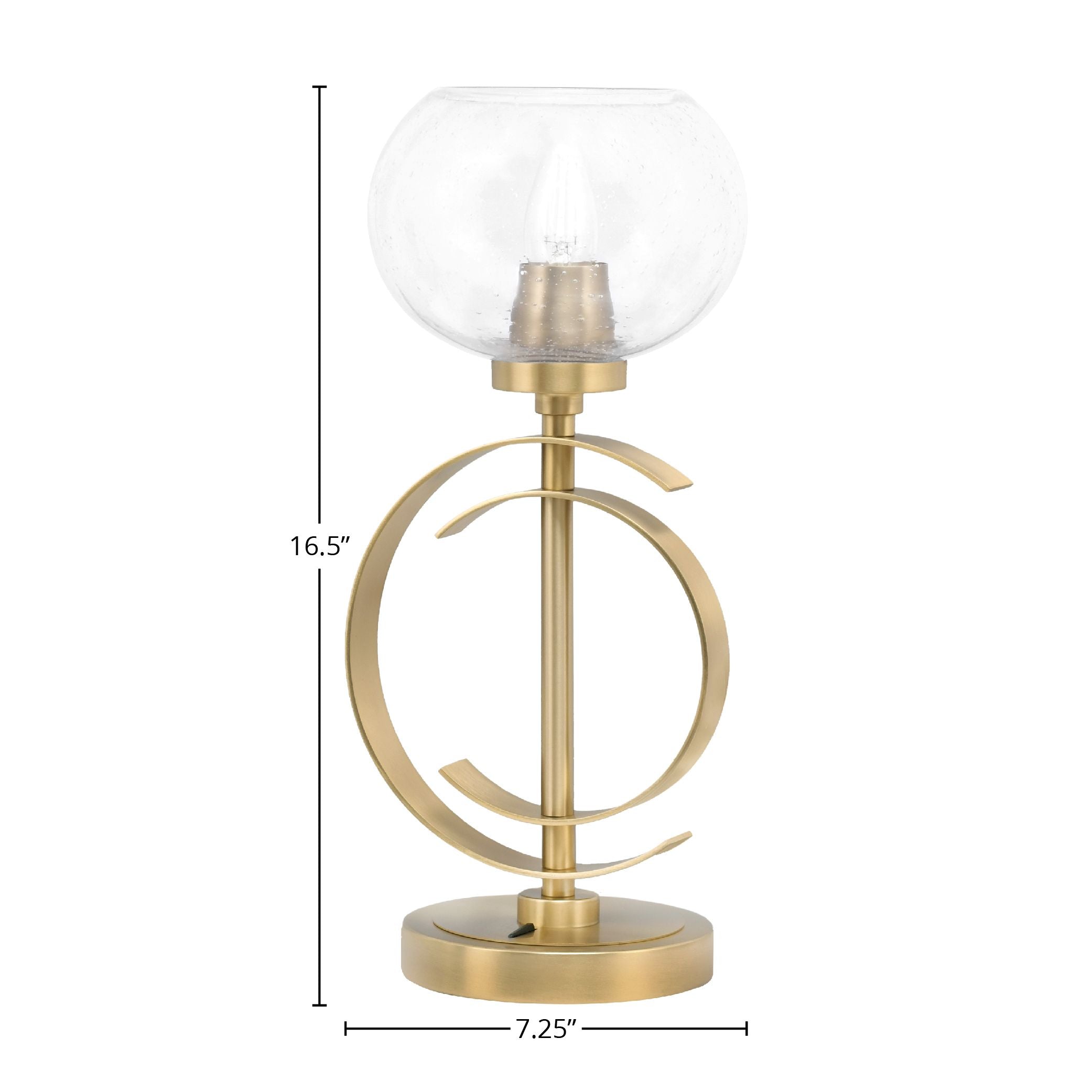 Accent Lamps One Light Accent Lamp in New Age Brass with 7" Clear Bubble Shade