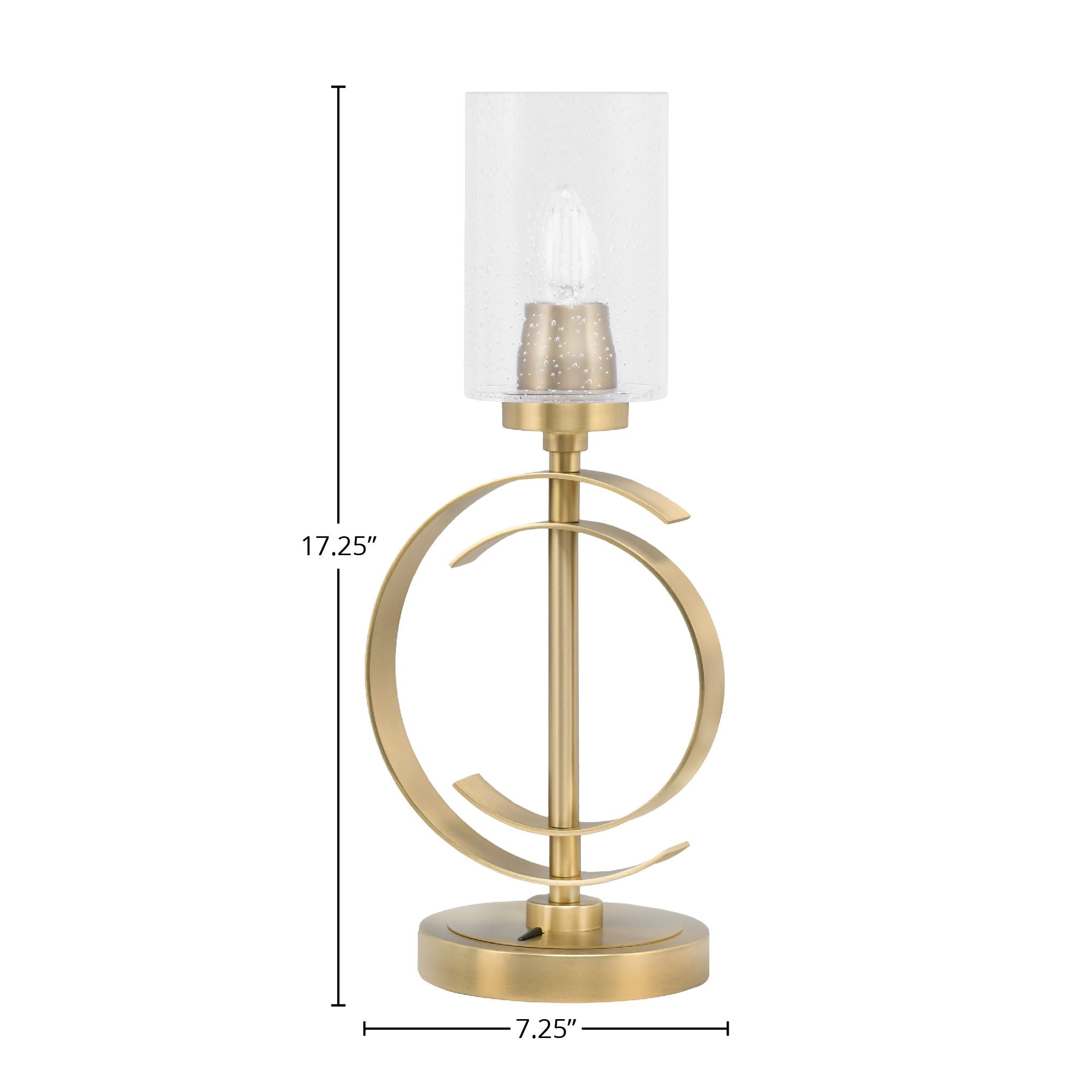 Accent Lamps One Light Accent Lamp in New Age Brass with 4" Clear Bubble Shade
