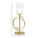 Accent Lamps One Light Accent Lamp in New Age Brass with 4" White Marble Shade