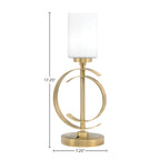 Accent Lamps One Light Accent Lamp in New Age Brass with 4" White Muslin Shade