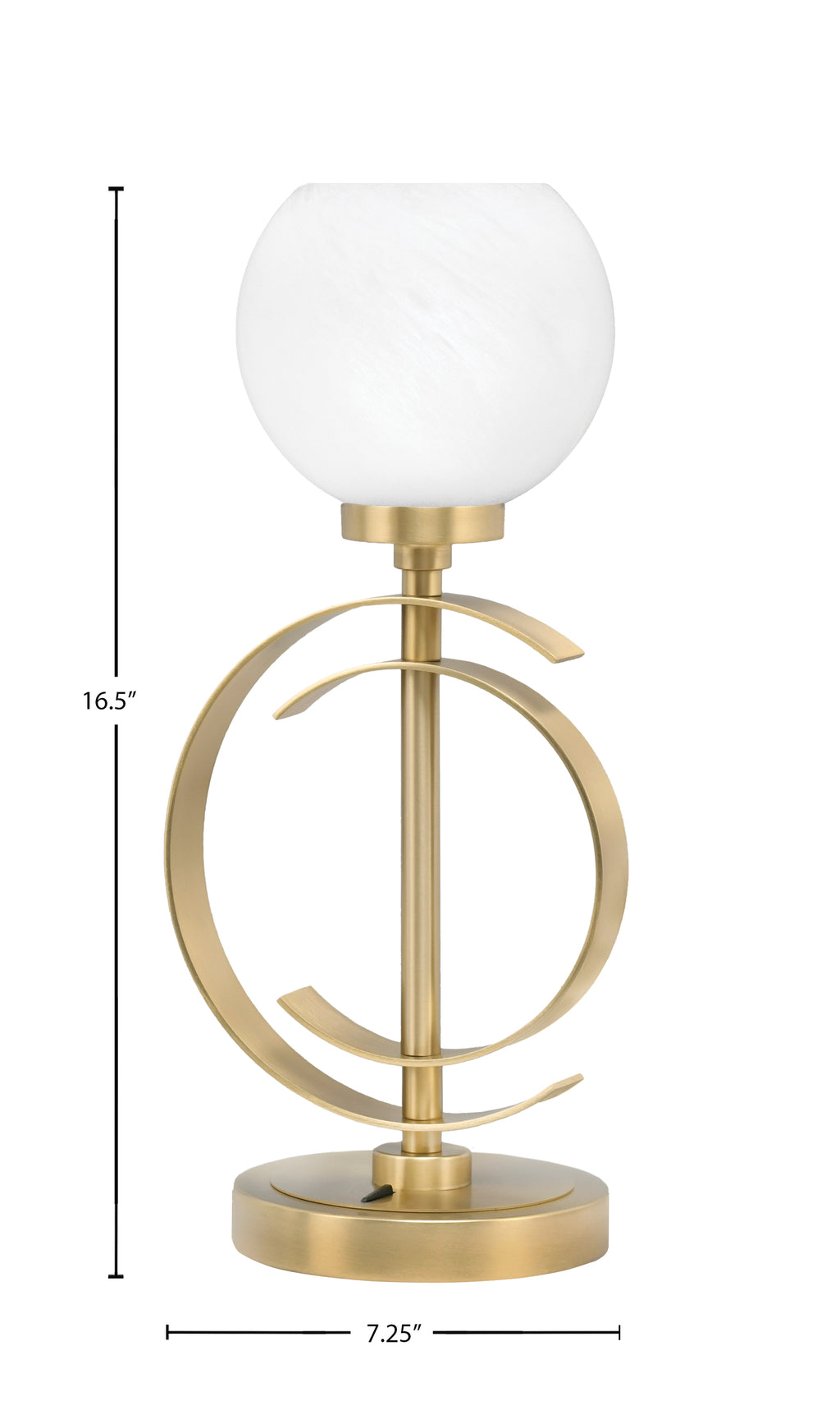 Accent Lamps One Light Accent Lamp in New Age Brass with 5.75" White Marble Shade