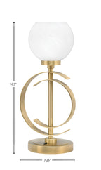 Accent Lamps One Light Accent Lamp in New Age Brass with 5.75" White Marble Shade