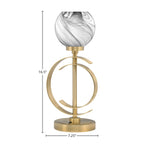 Accent Lamps One Light Accent Lamp in New Age Brass with 5.75" Onyx Swirl Shade