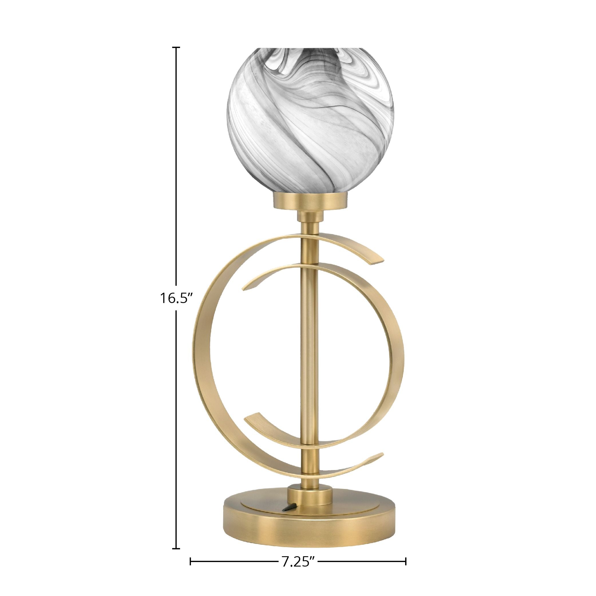 Accent Lamps One Light Accent Lamp in New Age Brass with 5.75" Onyx Swirl Shade