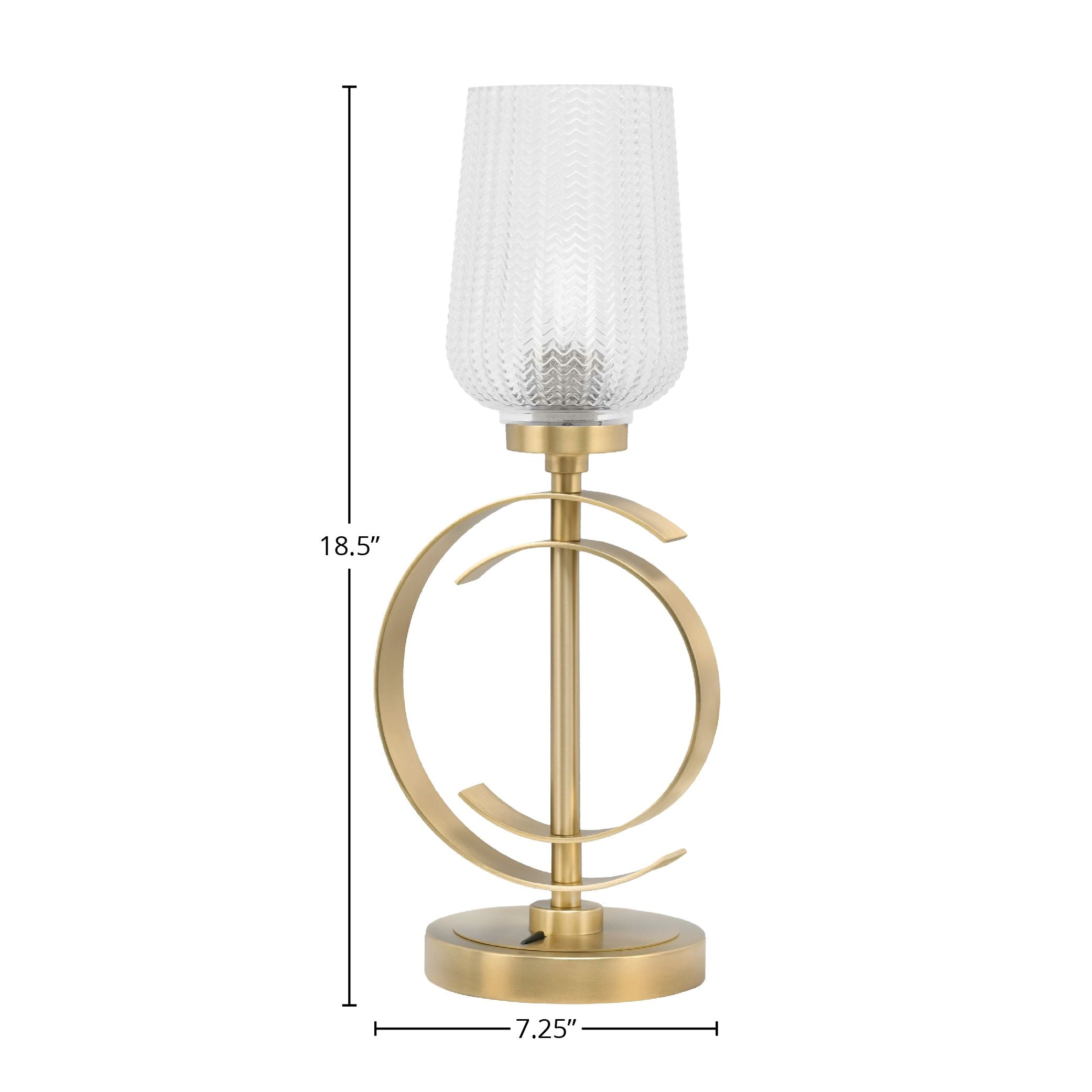 Accent Lamps One Light Accent Lamp in New Age Brass with 5" Clear Textured Shade