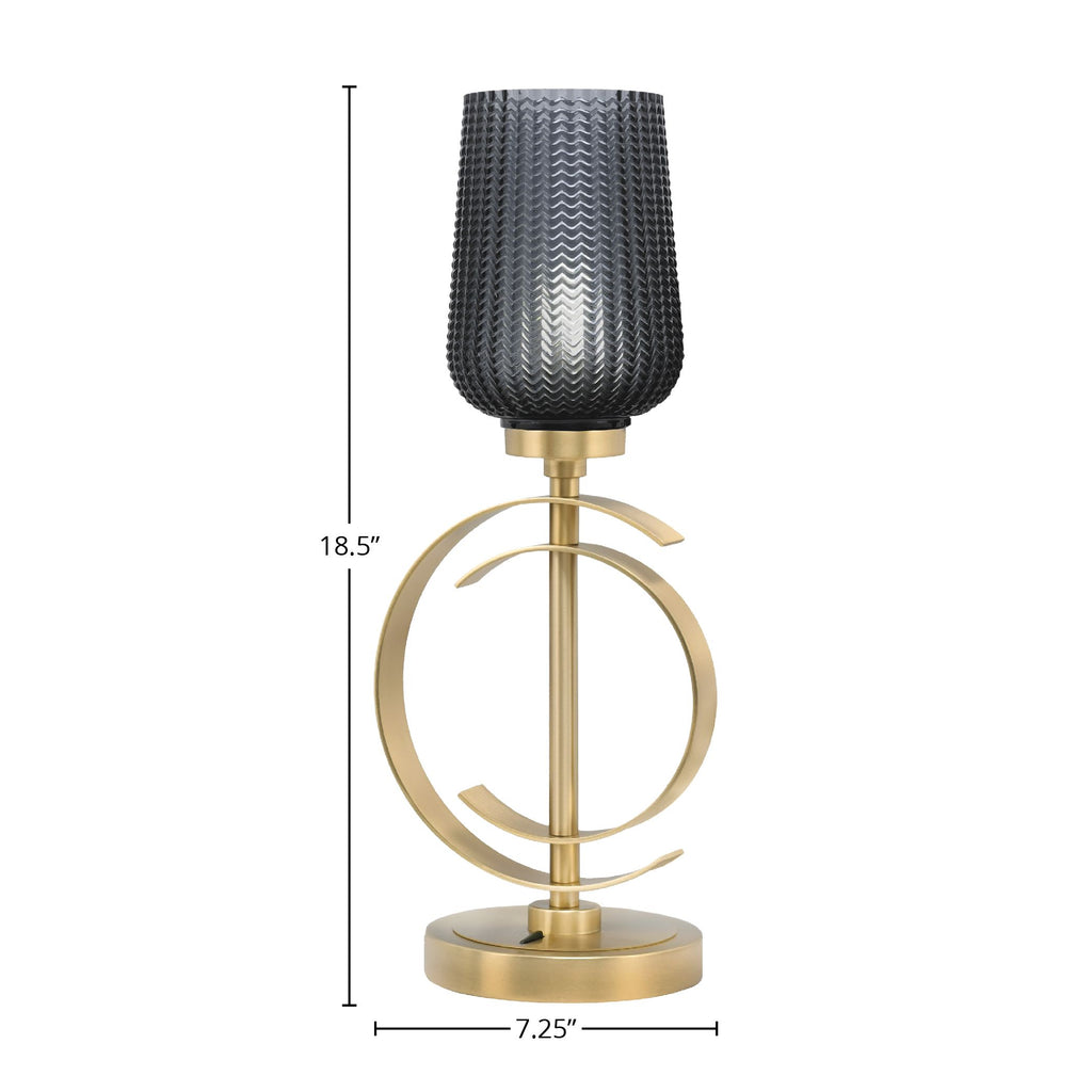Accent Lamps One Light Accent Lamp in New Age Brass with 5" Smoke Textured Shade