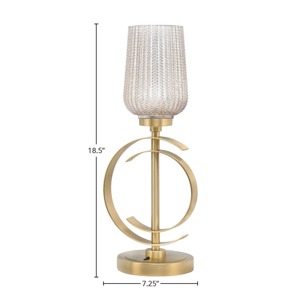 Accent Lamps One Light Accent Lamp in New Age Brass with 5" Silver Textured Shade