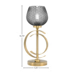 Accent Lamps One Light Accent Lamp in New Age Brass with 6" Smoke Textured Shade