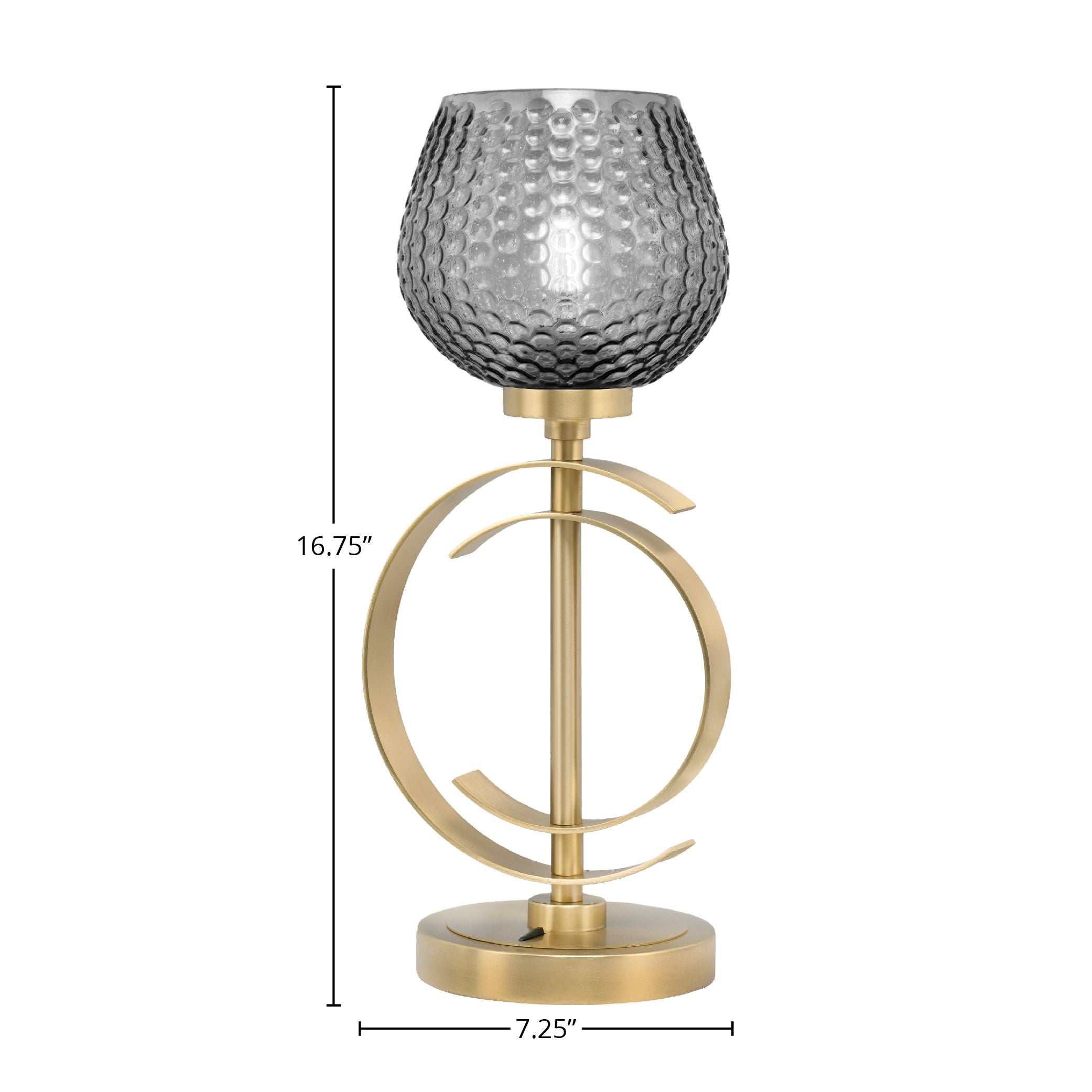 Accent Lamps One Light Accent Lamp in New Age Brass with 6" Smoke Textured Shade