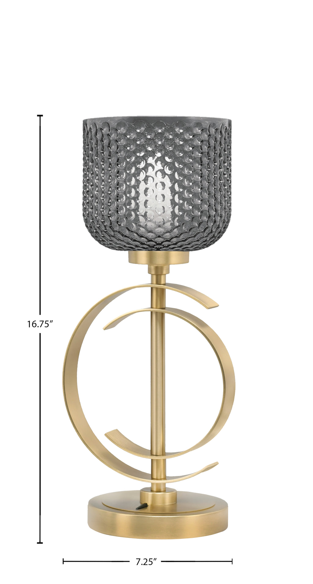 Accent Lamps One Light Accent Lamp in New Age Brass with 6" Smoke Textured Shade