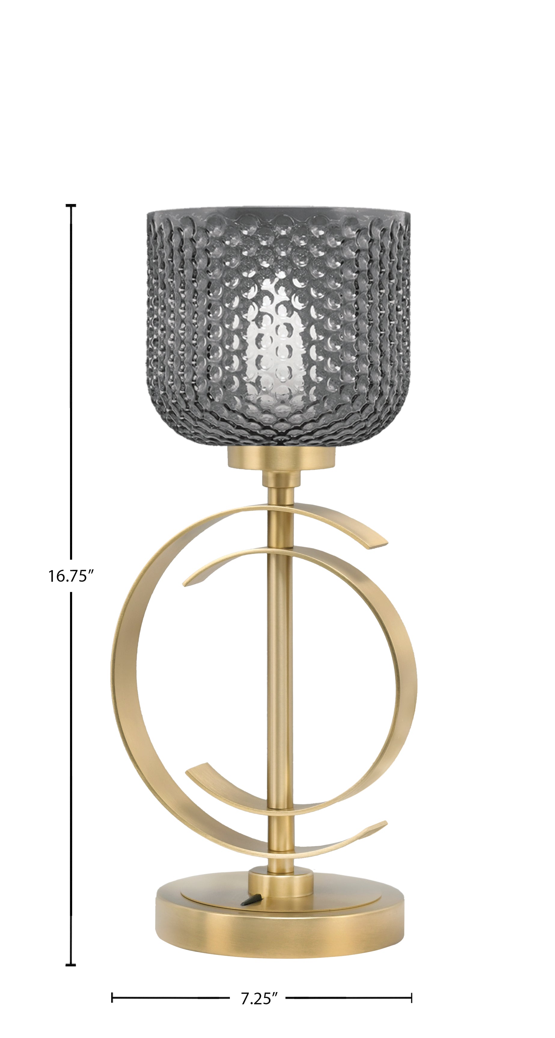 Accent Lamps One Light Accent Lamp in New Age Brass with 6" Smoke Textured Shade