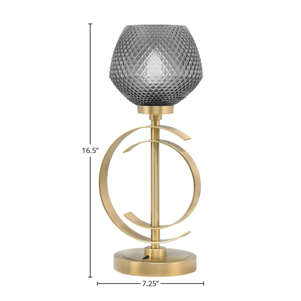 Accent Lamps One Light Accent Lamp in New Age Brass with 6" Smoke Textured Shade