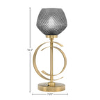 Accent Lamps One Light Accent Lamp in New Age Brass with 6" Smoke Textured Shade