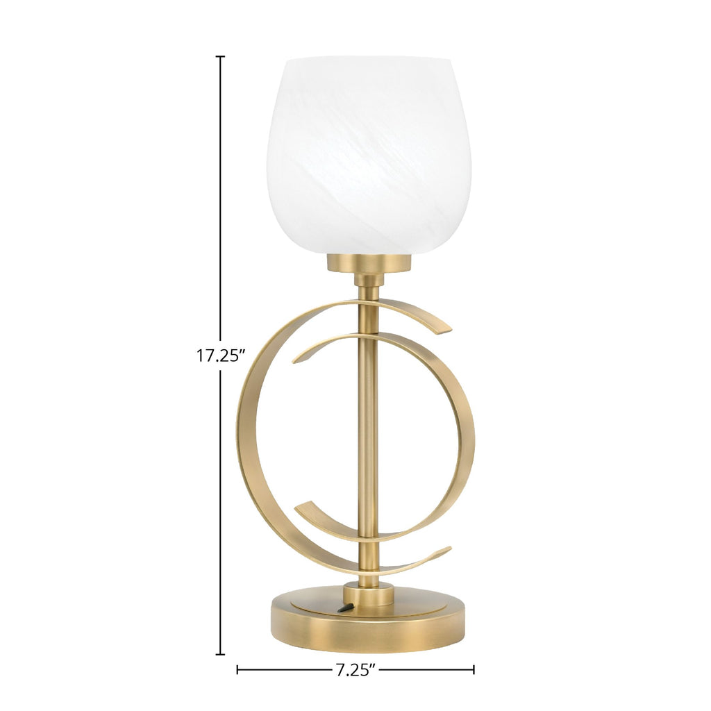 Accent Lamps One Light Accent Lamp in New Age Brass with 6" White Marble Shade